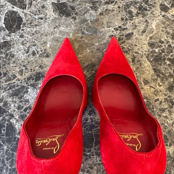 Christian Louboutin Kate max 100mm red loubi suede stiletto sz 39 - Picture 6 of 12